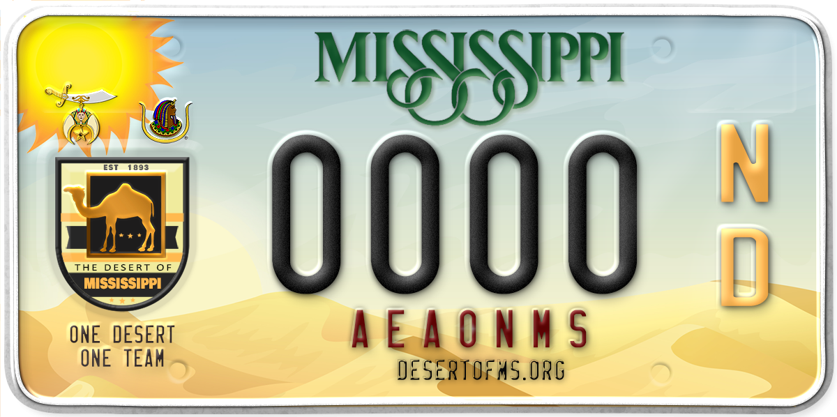 Desert of Mississippi License Plate